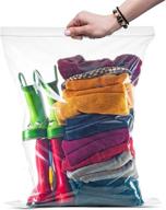 🔒 shiny select zipper 5 gallon storage bags - huge extra large clear jumbo bags (18"x 20"), 2 mill thick - pack of 50 logo