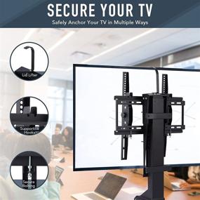 img 1 attached to 📺 CO-Z Motorized TV Lift: Adjustable Stand & Wall Mount for 32"-57" TVs, 165lb Capacity, Remote Control, Tilt & Swivel, VESA 400x400