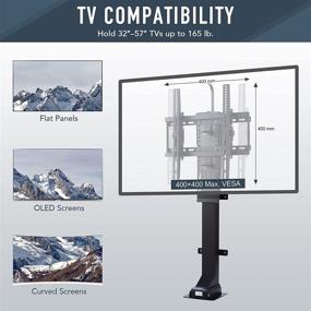 img 2 attached to 📺 CO-Z Motorized TV Lift: Adjustable Stand & Wall Mount for 32"-57" TVs, 165lb Capacity, Remote Control, Tilt & Swivel, VESA 400x400