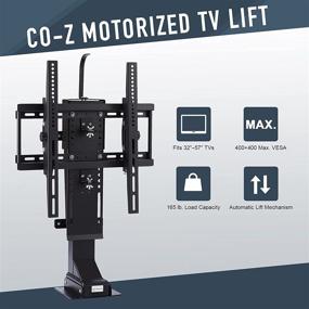 img 3 attached to 📺 CO-Z Motorized TV Lift: Adjustable Stand & Wall Mount for 32"-57" TVs, 165lb Capacity, Remote Control, Tilt & Swivel, VESA 400x400