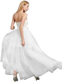 img 1 attached to 💃 Maxi Tulle Skirts for Women's Wedding with Detachable Train Overlay, Long Bridal Overskirt