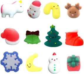 img 4 attached to 12 Pack Christmas Mochi Squishy Toys for Kids, Boys, Girls, Toddlers - Xmas Party Favors, Stocking Stuffers, Kawaii Squishies Stress Relief Toys - ZQTOY