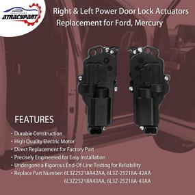 img 3 attached to 🔒 High-Quality Power Door Lock Actuators Kit Set of 4 for Ford F150 F250 F350 F450 Excursion Expedition Mustang & More - Replaces OEM #6L3Z25218A43AA, 6L3Z25218A42AA