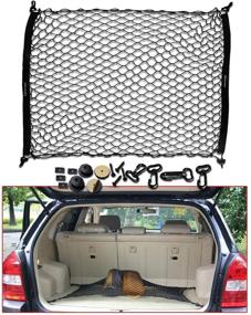 img 4 attached to 🔧 Versatile Zento Deals Rear Cargo Trunk Storage Organizer: Universal Fit, Black Mesh Net with 3 Mounting Types