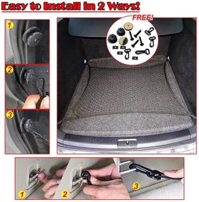 img 1 attached to 🔧 Versatile Zento Deals Rear Cargo Trunk Storage Organizer: Universal Fit, Black Mesh Net with 3 Mounting Types