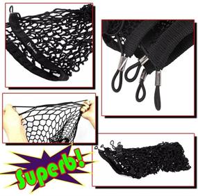 img 2 attached to 🔧 Versatile Zento Deals Rear Cargo Trunk Storage Organizer: Universal Fit, Black Mesh Net with 3 Mounting Types