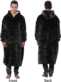 img 3 attached to 🧥 Tormays Oversized Flannel Blanket with Long Sleeves: The Ultimate Wearable Cozy Blanket with Large Front Pocket and Sherpa Fleece Lining for All Ages