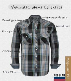 img 2 attached to 👔 VENZULIA Western Sleeve Regular Nvyblu: Stylish Men's Western Shirt for Casual & Formal Occasions