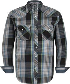 img 4 attached to 👔 VENZULIA Western Sleeve Regular Nvyblu: Stylish Men's Western Shirt for Casual & Formal Occasions