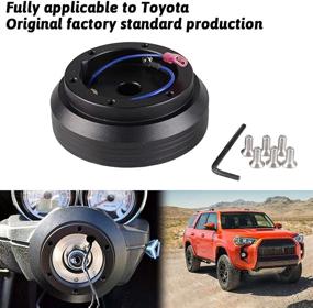 img 2 attached to 🔧 Aluminum Black RASTP 6-Hole Steering Wheel Hub Adapter Boss Kit for Toyota