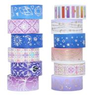 🌟 sparkling veylin 12rolls foil washi tape set: create stellar diy art crafts & scrapbook magic with shiny galaxy moon decorative masking tape logo