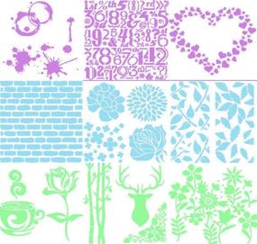 img 3 attached to 🎨 Versatile 25pcs Plastic Stencils for DIY Bullet Journal Painting Craft Notebook Diary Scrapbook: Mixed Patterns, Hollow Out, and More!