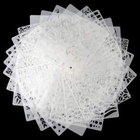 img 1 attached to 🎨 Versatile 25pcs Plastic Stencils for DIY Bullet Journal Painting Craft Notebook Diary Scrapbook: Mixed Patterns, Hollow Out, and More!
