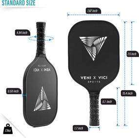 img 2 attached to 🏓 High-Quality VXV Pickleball Paddle Set - USAPA Approved - Carbon Fiber Surface Rackets, Honeycomb Core, 4 Outdoor Balls, Lightweight Portable Bag - Set of 2