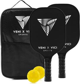 img 4 attached to 🏓 High-Quality VXV Pickleball Paddle Set - USAPA Approved - Carbon Fiber Surface Rackets, Honeycomb Core, 4 Outdoor Balls, Lightweight Portable Bag - Set of 2