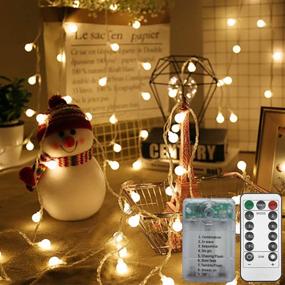 img 3 attached to 🌟 Gavenia 50FT 100 LEDs Battery Operated String Lights Globe Fairy Lights with Remote Control - Outdoor/Indoor Bedroom, Garden, Christmas Tree & Fall Lights Decorations - 8 Modes, Timer, Warm White