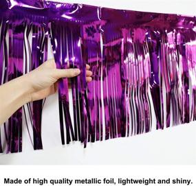 img 3 attached to 🎉 2-Pack 10ft x 15in Purple Foil Fringe Garland - Shiny Metallic Tinsel Banner for Parade Floats, Bridal Shower, Bachelorette, Wedding, Birthday, Christmas - Wall Hanging Drapes