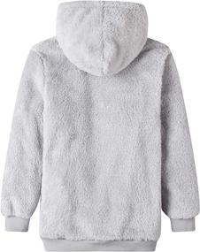 img 2 attached to 👧 HMBEIXYP Girls' Sherpa Fleece Pullover with Pockets – Cozy Fuzzy Sweatshirt Hoodie