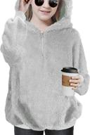 👧 hmbeixyp girls' sherpa fleece pullover with pockets – cozy fuzzy sweatshirt hoodie logo