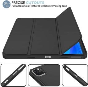 img 1 attached to 📱 iMieet New iPad Pro 11 Inch Case 2021(3rd Gen) with Pencil Holder - Supports iPad 2nd Pencil Charging/Pairing, Trifold Stand Smart Case with Soft TPU Back, Auto Wake/Sleep Functionality (Black)