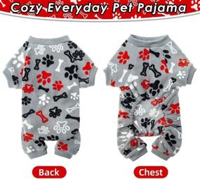 img 2 attached to 🐾 PUPTECK Soft Polar Fleece Dog Pajamas - Cute Puppy Clothes Jumpsuit Pjs - Lightweight Cat Coat Pet Apparel - Adorable Paw Design