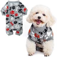 🐾 pupteck soft polar fleece dog pajamas - cute puppy clothes jumpsuit pjs - lightweight cat coat pet apparel - adorable paw design logo