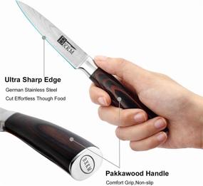 img 2 attached to 🔪 BXKM 3.5 inch Paring Knife - German High Carbon Stainless Steel for Precise Fruit and Vegetable Cutting