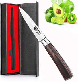 img 4 attached to 🔪 BXKM 3.5 inch Paring Knife - German High Carbon Stainless Steel for Precise Fruit and Vegetable Cutting