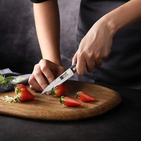 img 3 attached to 🔪 BXKM 3.5 inch Paring Knife - German High Carbon Stainless Steel for Precise Fruit and Vegetable Cutting