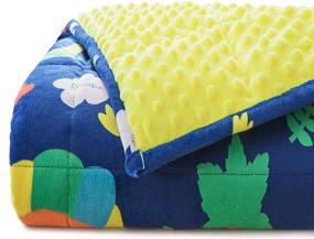 img 4 attached to 🦕 Sivio Kids Weighted Blanket 5 lbs - Super Soft Crystal Velvet and Minky Dotted - Cartoon Patterns - Reversible Heavy Blanket for 30-60 lbs Child - 36X48 Inch Blue Dinosaur - Buy Now!