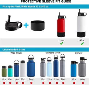 img 1 attached to 🌊 Hydro Flask 32oz 40oz Wide Mouth Lid and Boot Set - Compatible with Straw Lid, Flex Straw Cap, and Silicone Sleeve for Hydroflask 32 40 oz Wide Mouth