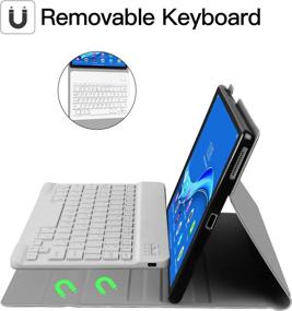 img 1 attached to XIWMIX Lenovo Tab M10 FHD Plus Keyboard Case: Slim & Lightweight Smart Cover with Detachable Bluetooth Keyboard for Lenovo Tab M10 Plus