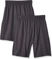 🩳 comfortable hanes jersey shorts for boys in light steel color logo