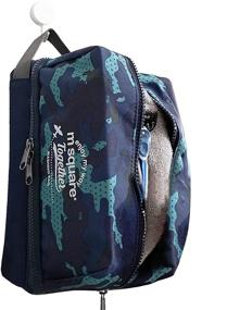 img 4 attached to 🧳 Hanging Travel Toiletry Bag - Double-layer Dry/Wet Separate, Water-resistant Makeup Cosmetic Travel Organizer for Men and Women - Blue