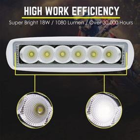 img 1 attached to Acelane Marine LED Light Set of 2 - Boat Light Spreader Flood Light Bar T-Top Deck Light IP67 Waterproof 12V 18W for Boat Pontoon Truck SUV Off-Road, White