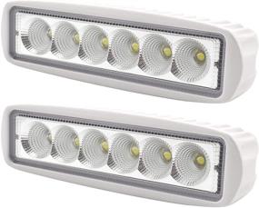 img 4 attached to Acelane Marine LED Light Set of 2 - Boat Light Spreader Flood Light Bar T-Top Deck Light IP67 Waterproof 12V 18W for Boat Pontoon Truck SUV Off-Road, White