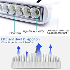 img 2 attached to Acelane Marine LED Light Set of 2 - Boat Light Spreader Flood Light Bar T-Top Deck Light IP67 Waterproof 12V 18W for Boat Pontoon Truck SUV Off-Road, White