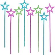 🌟 artcreativity metallic star princess wands for kids - pack of 12 - magic fairy wands in vibrant colors: 3 options, perfect for princess party birthday favors, costume accessories for boys and girls, 14-inch length логотип