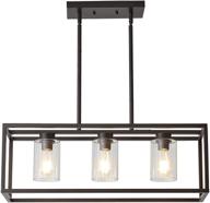 💡 xilicon modern pendant lighting: farmhouse oil rubbed bronze 3-light fixture with glass shade for dining room and kitchen island логотип