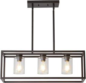 img 4 attached to 💡 XILICON Modern Pendant Lighting: Farmhouse Oil Rubbed Bronze 3-Light Fixture with Glass Shade for Dining Room and Kitchen Island