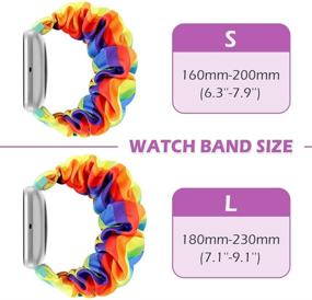 img 2 attached to URU Shield Scrunchie Watch Band Compatible With Fitbit Versa/Versa 2/Versa Lite/Versa SE/Lightweight Breathable Watch Band Replacement Wristband Accessories For Women&Amp