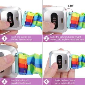 img 1 attached to Ремешок для часов URU Shield Scrunchie, совместимый с Fitbit Versa/Versa 2/Versa Lite/Versa SE/легкий дышащий ремешок для часов Сменный браслет Аксессуары для женщин и Amp