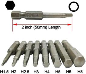 img 3 attached to 🔧 Набор битов с шестигранной головкой YDLQWCZ - 8шт H8 H6 H5 H4 H3 H2.5 H2 H1.5 - Биты отвертки с шестигранной вставкой 1/4 дюйма - Длина 2 дюйма (50 мм)