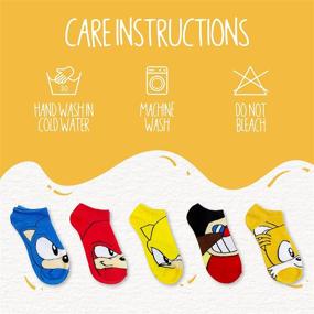 img 1 attached to 🎮 Sonic The Hedgehog Boys No Show Video Game Socks (5 Pack), Size 9-11, Sonic Big Faces - Find the Perfect Gaming Socks for Boys!