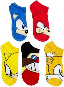 img 4 attached to 🎮 Sonic The Hedgehog Boys No Show Video Game Socks (5 Pack), Size 9-11, Sonic Big Faces - Find the Perfect Gaming Socks for Boys!