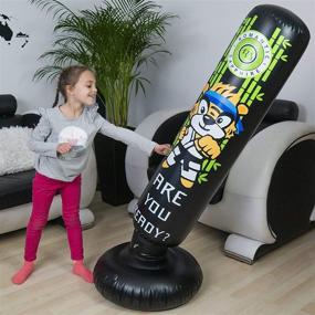 img 3 attached to 🥊 Kids Freestanding Punching Bag - Ideal for Fitness, Karate, MMA, and Taekwondo - Rapid Rebound Inflatable Punching Bag - Robust and Long-lasting PVC Punching Bag