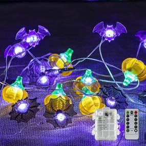 img 1 attached to DmHirmg Halloween Decorations Lights Halloween String Lights Battery Operated 8 Modes Waterproof 40LEDs Each Outdoor Halloween Lights For Halloween Party Decorations(Orange Purple Black)