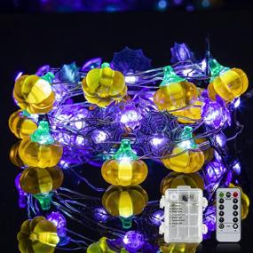 img 3 attached to DmHirmg Halloween Decorations Lights Halloween String Lights Battery Operated 8 Modes Waterproof 40LEDs Each Outdoor Halloween Lights For Halloween Party Decorations(Orange Purple Black)