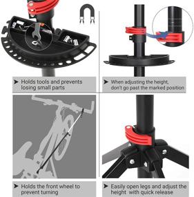 img 2 attached to 🚲 SONGMICS Quick Release Bike Repair Stand - Adjustable & Portable Maintenance Rack for Mountain Bikes, Bicycle Workstand