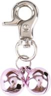 🐾 expawlorer pink bell training charm pendants jewelry: stylish pet dog cat necklace collar - 2 set logo